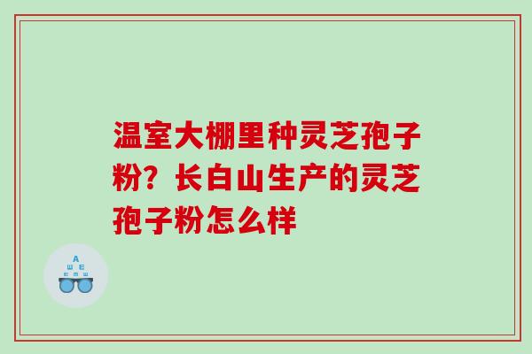 温室大棚里种灵芝孢子粉？长白山生产的灵芝孢子粉怎么样