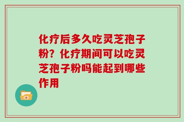 后多久吃灵芝孢子粉？期间可以吃灵芝孢子粉吗能起到哪些作用