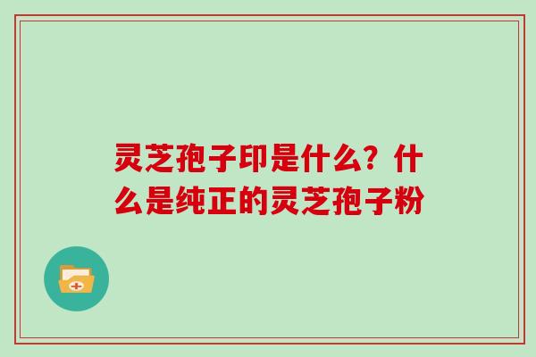 灵芝孢子印是什么？什么是纯正的灵芝孢子粉