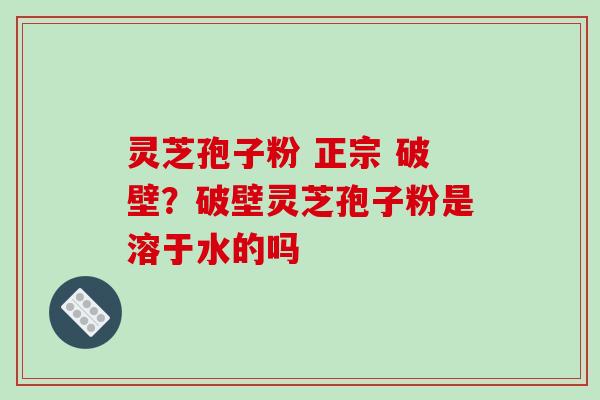 灵芝孢子粉 正宗 破壁?破壁灵芝孢子粉是溶于水的吗 灵芝孢子粉 正宗 破壁?破壁灵芝孢子粉是溶于水的吗