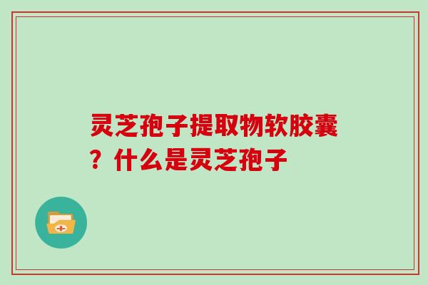 灵芝孢子提取物软胶囊？什么是灵芝孢子