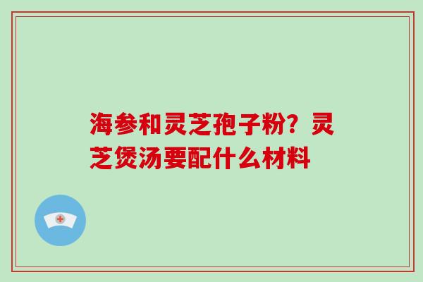 海参和灵芝孢子粉？灵芝煲汤要配什么材料