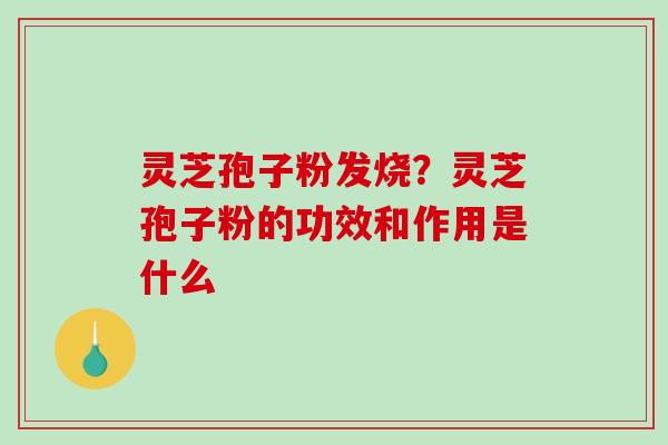 灵芝孢子粉发烧?灵芝孢子粉的功效和作用是什么 灵芝孢子粉发烧?灵芝孢子粉的功效和作用是什么