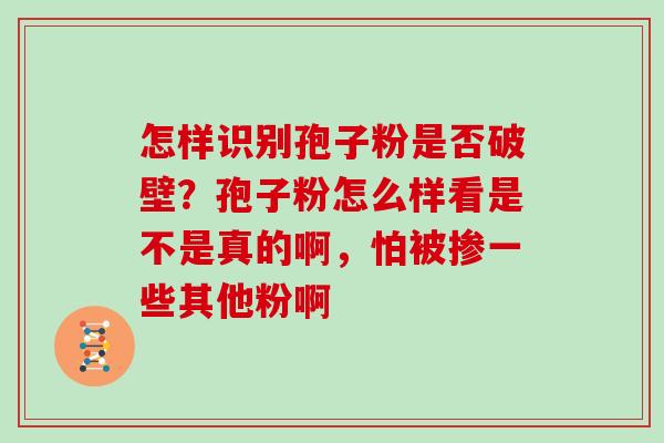 怎样识别孢子粉是否破壁?孢子粉怎么样看是不是真的啊,怕被掺一些其他粉啊 怎样识别孢子粉是否破壁?孢子粉怎么样看是不是真的啊,怕被掺一些其他粉啊