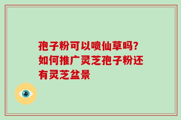 孢子粉可以喷仙草吗？如何推广灵芝孢子粉还有灵芝盆景