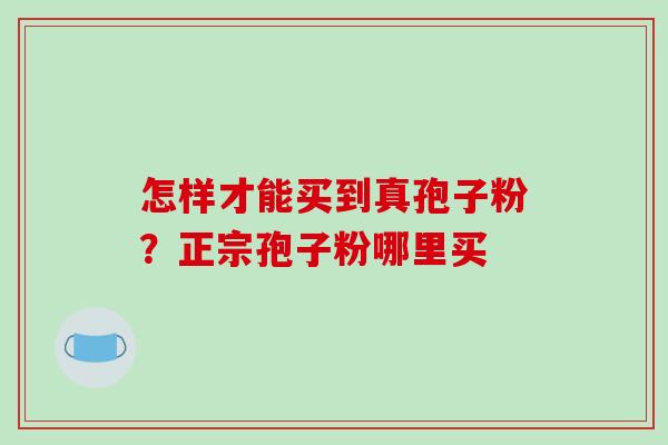 怎样才能买到真孢子粉？正宗孢子粉哪里买