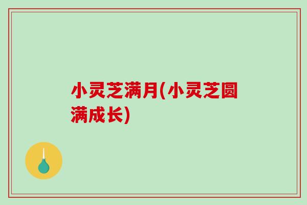 小灵芝满月(小灵芝圆满成长)