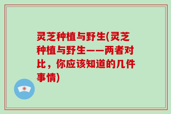 灵芝种植与野生(灵芝种植与野生——两者对比，你应该知道的几件事情)