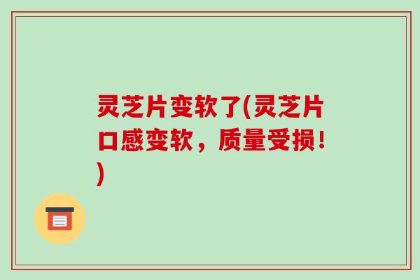 灵芝片变软了(灵芝片口感变软，质量受损！)