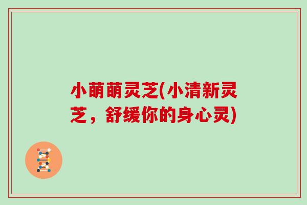 小萌萌灵芝(小清新灵芝，舒缓你的身心灵)