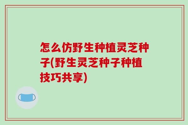 怎么仿野生种植灵芝种子(野生灵芝种子种植技巧共享) 怎么仿野生种植灵芝种子(野生灵芝种子种植技巧共享)