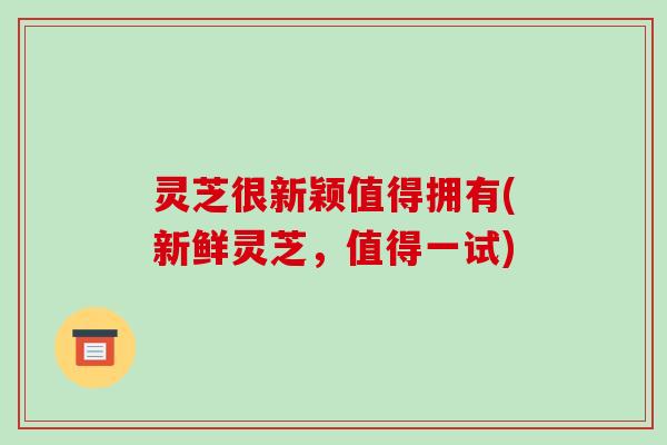 灵芝很新颖值得拥有(新鲜灵芝，值得一试)