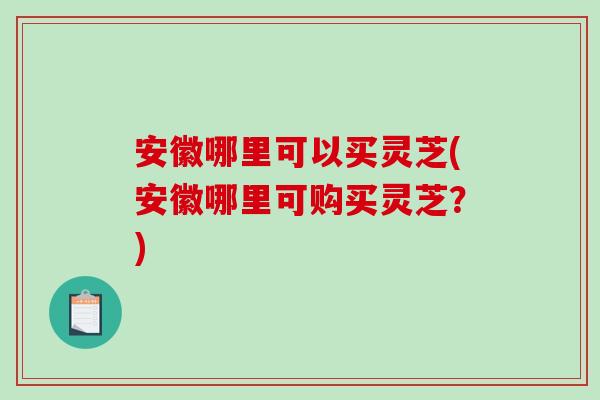 安徽哪里可以买灵芝(安徽哪里可购买灵芝？)
