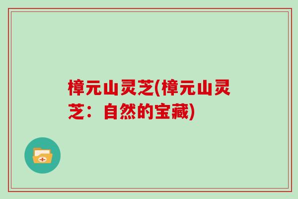 樟元山灵芝(樟元山灵芝：自然的宝藏)