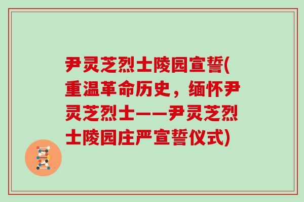 尹灵芝烈士陵园宣誓(重温革命历史，缅怀尹灵芝烈士——尹灵芝烈士陵园庄严宣誓仪式)