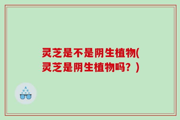 灵芝是不是阴生植物(灵芝是阴生植物吗?) 灵芝是不是阴生植物(灵芝是阴生植物吗?)