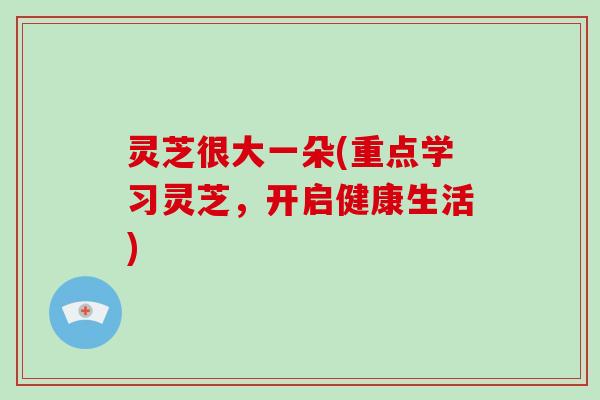 灵芝很大一朵(重点学习灵芝,开启健康生活) 灵芝很大一朵(重点学习灵芝,开启健康生活)