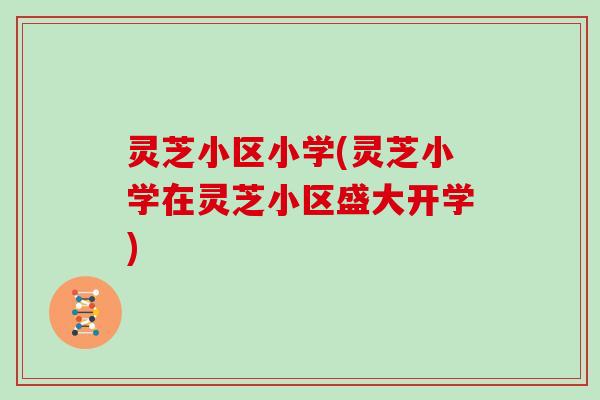 灵芝小区小学(灵芝小学在灵芝小区盛大开学)