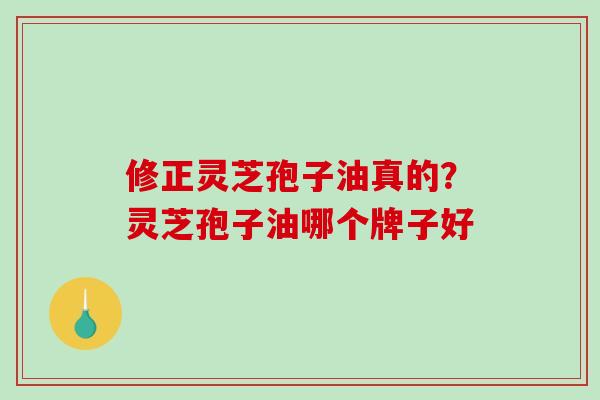 修正灵芝孢子油真的？灵芝孢子油哪个牌子好