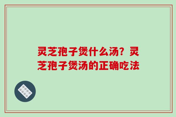 灵芝孢子煲什么汤？灵芝孢子煲汤的正确吃法
