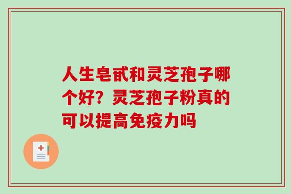 人生皂甙和灵芝孢子哪个好？灵芝孢子粉真的可以提高免疫力吗
