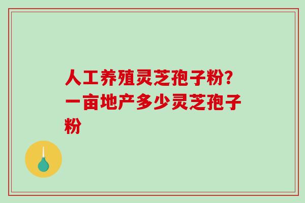 人工养殖灵芝孢子粉?一亩地产多少灵芝孢子粉 人工养殖灵芝孢子粉?一亩地产多少灵芝孢子粉