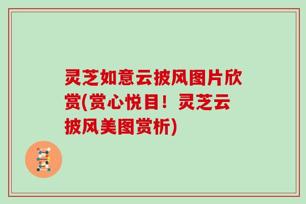 灵芝如意云披风图片欣赏(赏心悦目！灵芝云披风美图赏析)