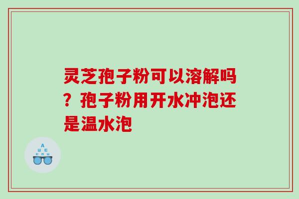 灵芝孢子粉可以溶解吗？孢子粉用开水冲泡还是温水泡