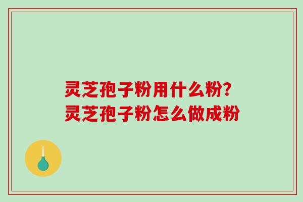 灵芝孢子粉用什么粉？灵芝孢子粉怎么做成粉