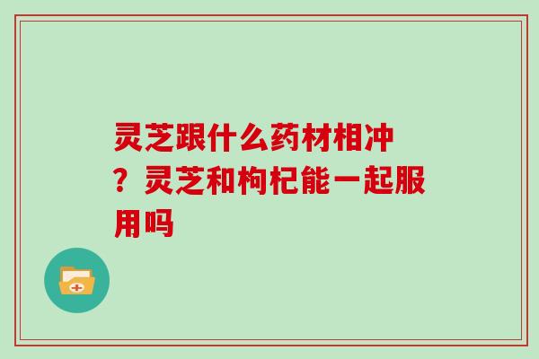 灵芝跟什么药材相冲 ？灵芝和枸杞能一起服用吗