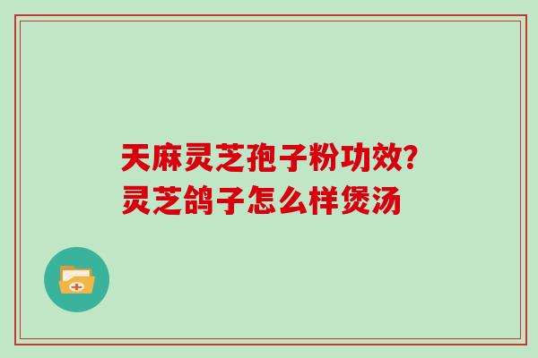 天麻灵芝孢子粉功效？灵芝鸽子怎么样煲汤