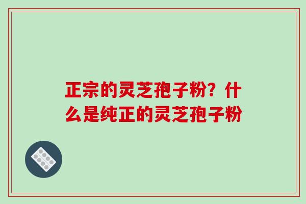 正宗的灵芝孢子粉？什么是纯正的灵芝孢子粉
