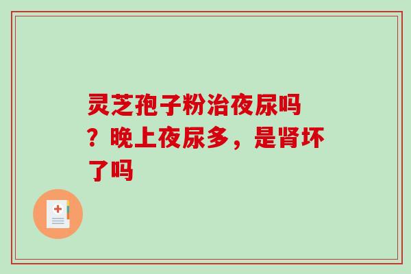 灵芝孢子粉夜尿吗 ?晚上夜尿多,是坏了吗 灵芝孢子粉夜尿吗 ?晚上夜尿多,是坏了吗
