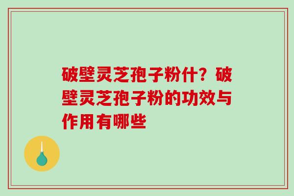 破壁灵芝孢子粉什?破壁灵芝孢子粉的功效与作用有哪些 破壁灵芝孢子粉什?破壁灵芝孢子粉的功效与作用有哪些