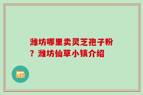 潍坊哪里卖灵芝孢子粉？潍坊仙草小镇介绍