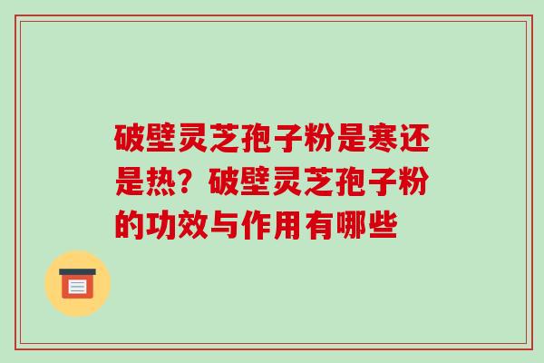 破壁灵芝孢子粉是寒还是热？破壁灵芝孢子粉的功效与作用有哪些