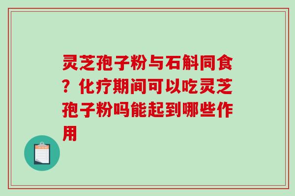 灵芝孢子粉与石斛同食?期间可以吃灵芝孢子粉吗能起到哪些作用 灵芝孢子粉与石斛同食?期间可以吃灵芝孢子粉吗能起到哪些作用