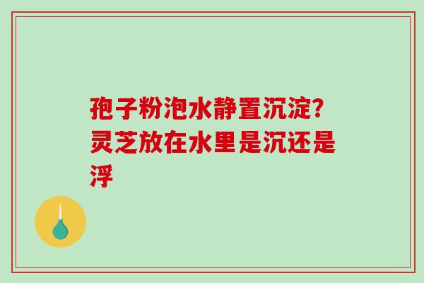 孢子粉泡水静置沉淀？灵芝放在水里是沉还是浮