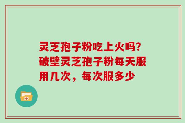 灵芝孢子粉吃上火吗？破壁灵芝孢子粉每天服用几次，每次服多少