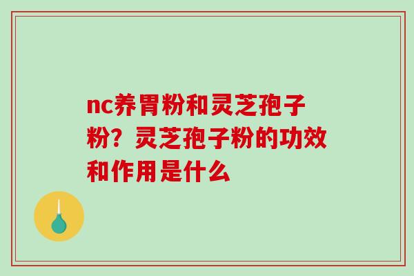 nc养胃粉和灵芝孢子粉?灵芝孢子粉的功效和作用是什么 nc养胃粉和灵芝孢子粉?灵芝孢子粉的功效和作用是什么