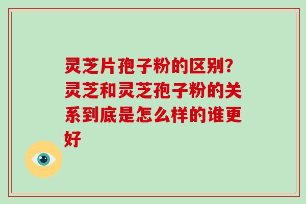 灵芝片孢子粉的区别?灵芝和灵芝孢子粉的关系到底是怎么样的谁更好 灵芝片孢子粉的区别?灵芝和灵芝孢子粉的关系到底是怎么样的谁更好