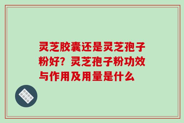灵芝胶囊还是灵芝孢子粉好？灵芝孢子粉功效与作用及用量是什么