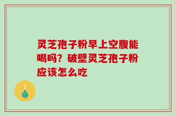 灵芝孢子粉早上空腹能喝吗？破壁灵芝孢子粉应该怎么吃