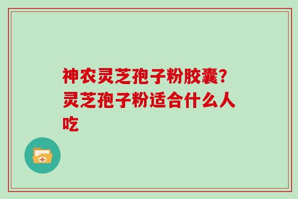 神农灵芝孢子粉胶囊？灵芝孢子粉适合什么人吃