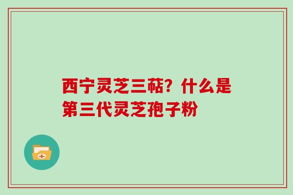 西宁灵芝三萜？什么是第三代灵芝孢子粉