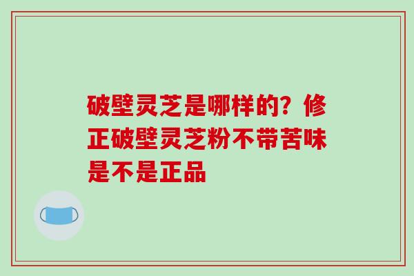 破壁灵芝是哪样的?修正破壁灵芝粉不带苦味是不是正品 破壁灵芝是哪样的?修正破壁灵芝粉不带苦味是不是正品
