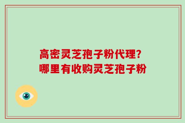 高密灵芝孢子粉代理？哪里有收购灵芝孢子粉