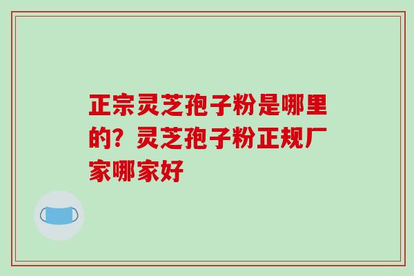 正宗灵芝孢子粉是哪里的？灵芝孢子粉正规厂家哪家好