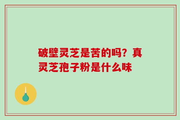 破壁灵芝是苦的吗?真灵芝孢子粉是什么味 破壁灵芝是苦的吗?真灵芝孢子粉是什么味