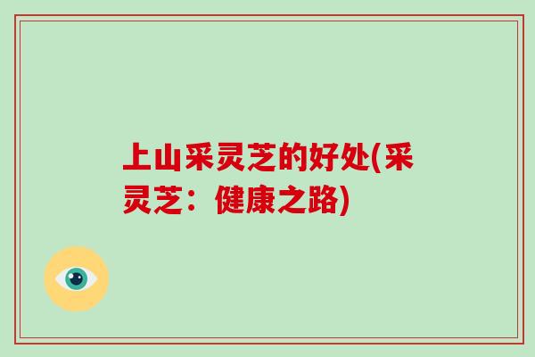 上山采灵芝的好处(采灵芝：健康之路)